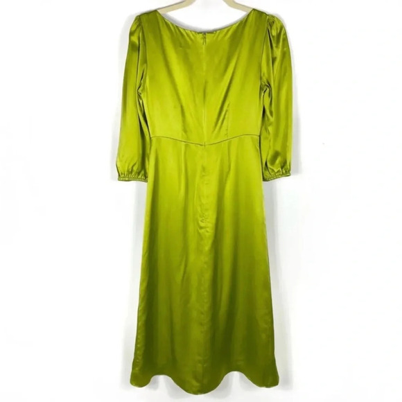 Cinq a Sept Zosia Chartreuse Midi Dress Silk | Size 2 - Picture 4 of 7